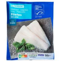 Filete de merluza sin piel EROSKI, bolsa 540 g