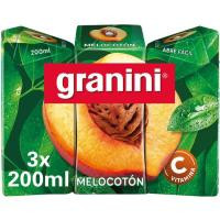 Bebida de melocotón GRANINI, pack 3x200 ml