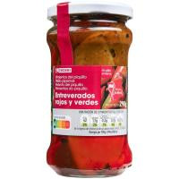Pimiento de piquillo entreverado entero EROSKI, frasco 290 g