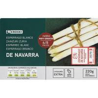 Espárrago extra IGP Navarra 6/8 piezas EROSKI, lata 220 g