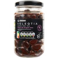 Aceitunas negras de Aragón Eroski SELEQTIA, frasco 200 g