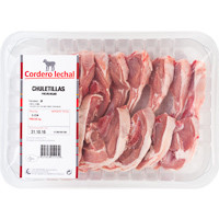 Chuletillas de cordero lechal EROSKI, bandeja al peso aprox. 500 g