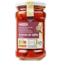 Pimiento de piquillo al ajillo EROSKI, frasco 225 g