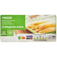 Espárrago muy grueso 6/8 piezas EROSKI, lata 250 g