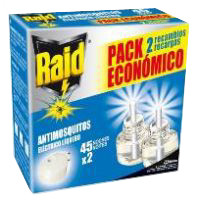Insecticida eléctrico líquido RAID, recambio 2 uds