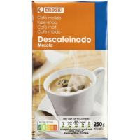 Café molido descafeinado mezcla EROSKI, paquete 250 g