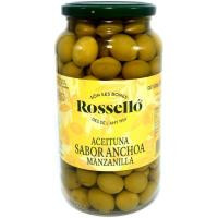 Aceitunas verdes manzanilla c/ hueso ROSSELLÓ, frasco 550 g