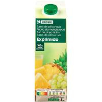 Zumo de piña-uva EROSKI, brik 1 litro