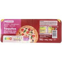 Taquitos de bacón ahumado con humo natural EROSKI, pack 2x100 g