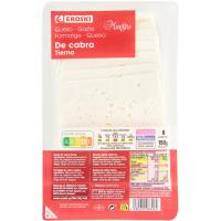 Queso tierno de cabra EROSKI, lonchas, bandeja 150 g