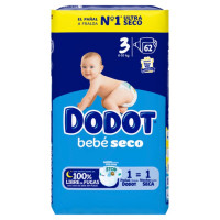Pañal DODOT bebé seco Talla 3 62 u