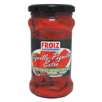 Pimientos FROIZ Piquillo enteros con ajo extra frasco 225 g