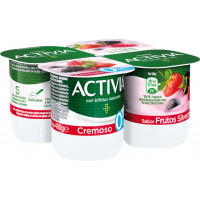 Activia cremoso frutas silvestres 0 % 4x120g