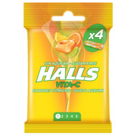 Caramelo Halls Vita-C sin azúcar cítricos pack 4 unidades