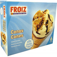 Helado FROIZ Cono vainilla sin azúcar 6 u 390g
