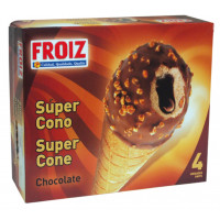 Helado FROIZ Súper Cono chocolate 4 u 260 g