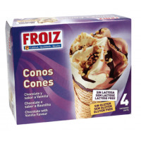 Helado FROIZ cono vainilla sin gluten y sin lactosa 4 u 260 g