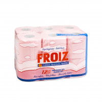 Papel higiénico FROIZ rosa triple capa 12 u